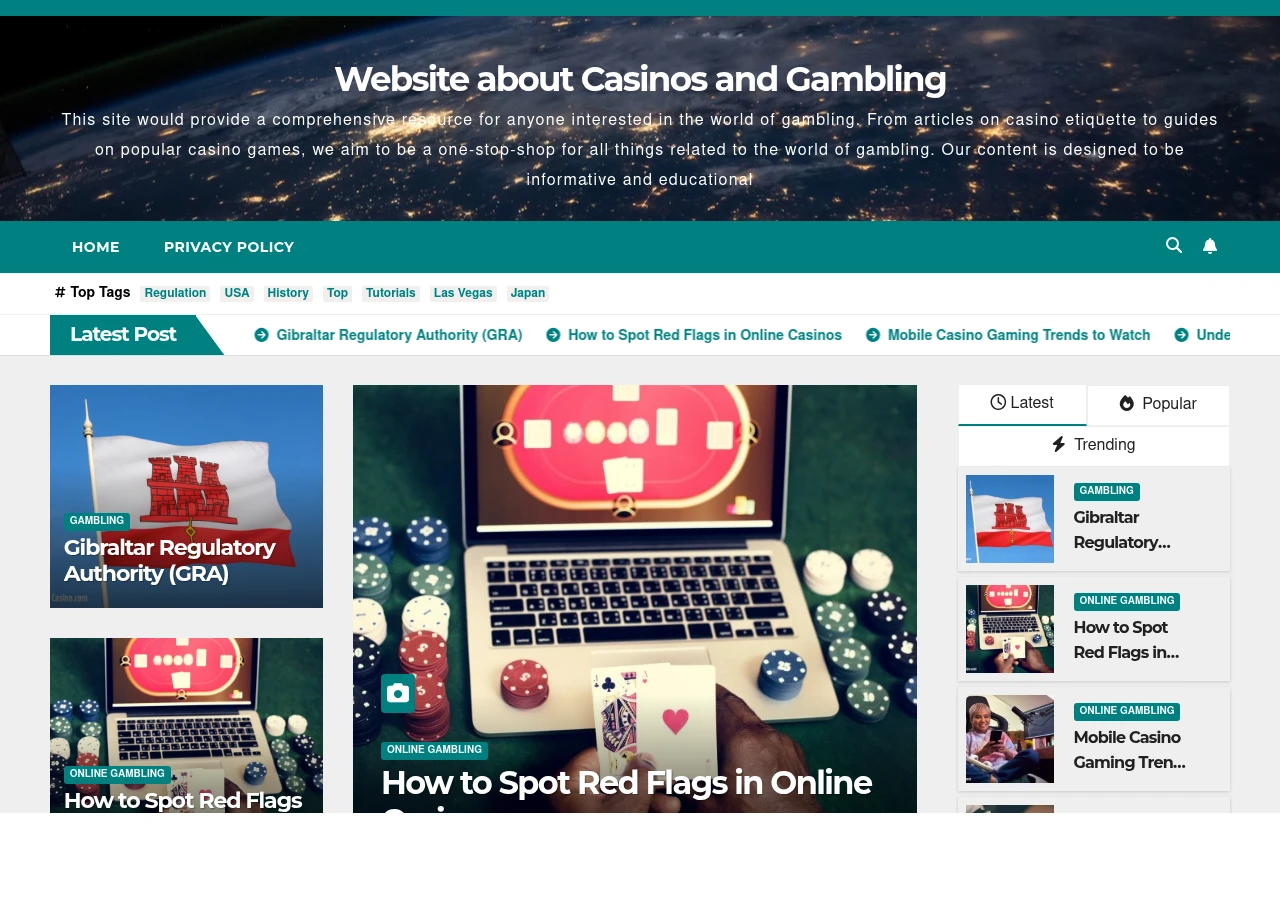 Скріншот сайту About Casino — сайт про казино та азартні ігри