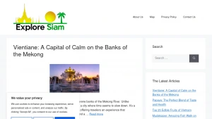 Скріншот сайту Explore Siam — путівник Таїландом і Південно-Східною Азією