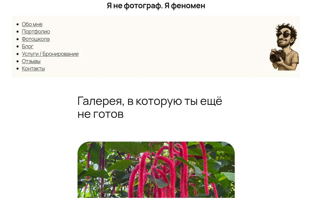 Скріншот сайту Kryshi.net — фотоблог з характером і авторським поглядом