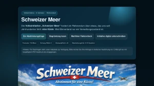 Скріншот сайту Schweizer Meer — ініціатива про швейцарське море
