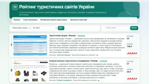 Скріншот сайту Рейтинг туристичних сайтів України